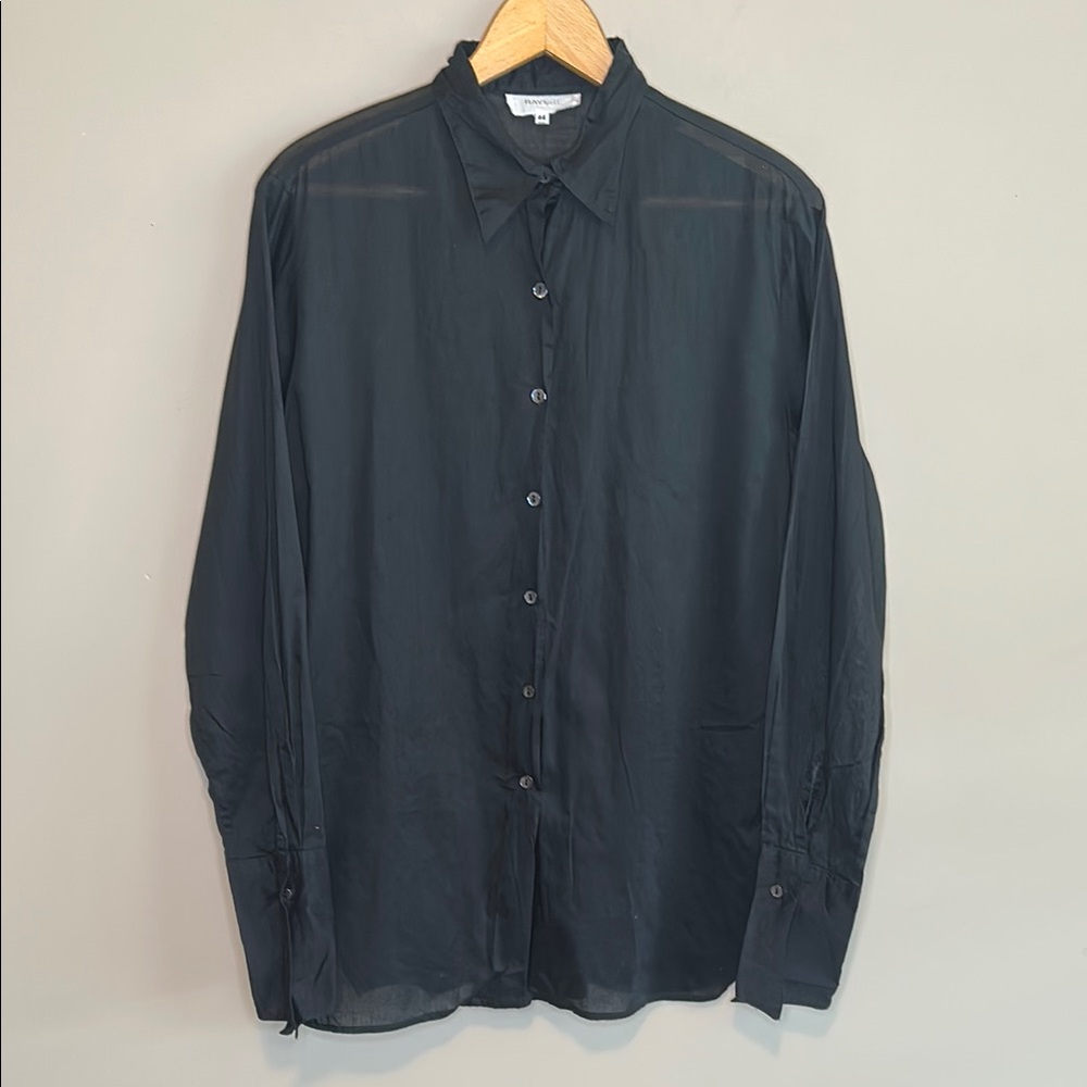 Rayure Paris Black Button Up Blouse Shirt
